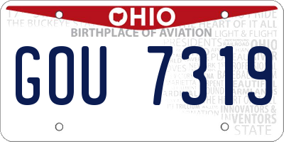 OH license plate GOU7319