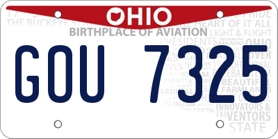OH license plate GOU7325