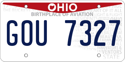 OH license plate GOU7327