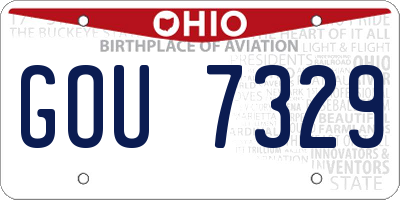 OH license plate GOU7329