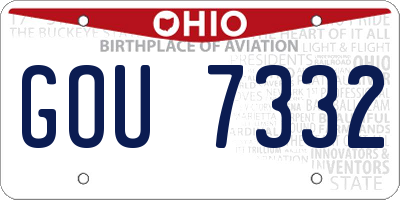 OH license plate GOU7332