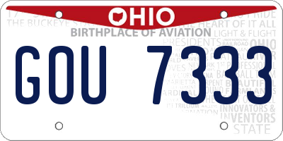 OH license plate GOU7333
