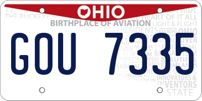 OH license plate GOU7335