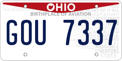 OH license plate GOU7337
