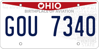 OH license plate GOU7340