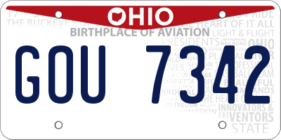 OH license plate GOU7342