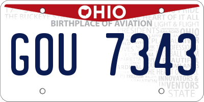 OH license plate GOU7343