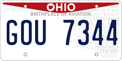 OH license plate GOU7344
