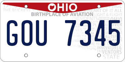 OH license plate GOU7345