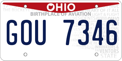 OH license plate GOU7346