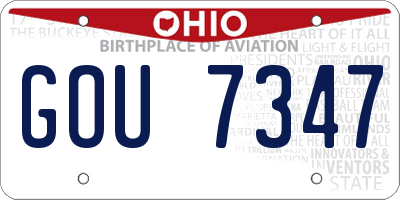 OH license plate GOU7347