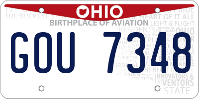 OH license plate GOU7348