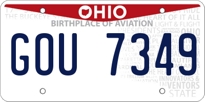 OH license plate GOU7349