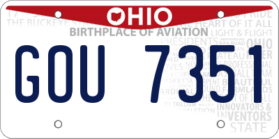 OH license plate GOU7351