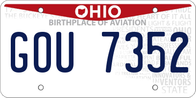 OH license plate GOU7352