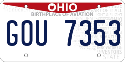 OH license plate GOU7353