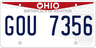 OH license plate GOU7356
