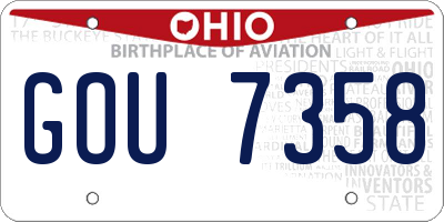 OH license plate GOU7358