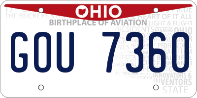 OH license plate GOU7360