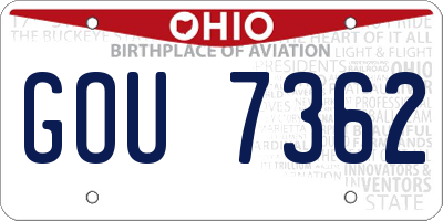 OH license plate GOU7362