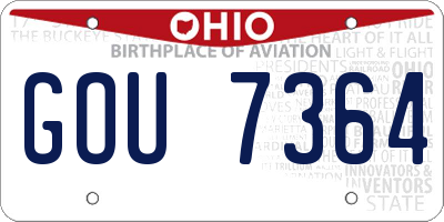 OH license plate GOU7364