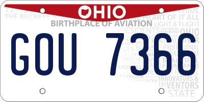 OH license plate GOU7366