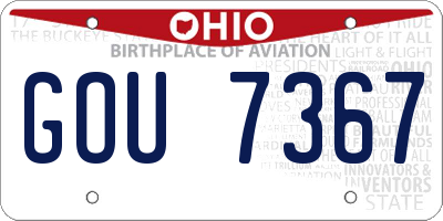 OH license plate GOU7367