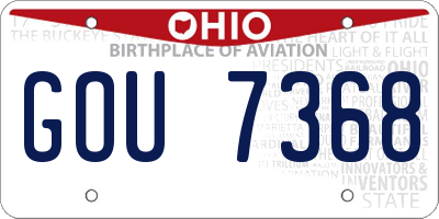 OH license plate GOU7368