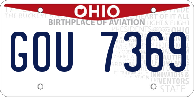 OH license plate GOU7369