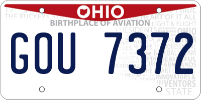 OH license plate GOU7372