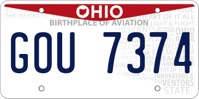 OH license plate GOU7374