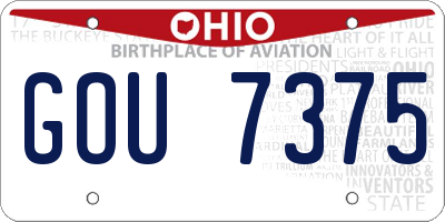 OH license plate GOU7375