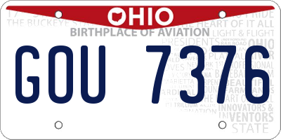 OH license plate GOU7376