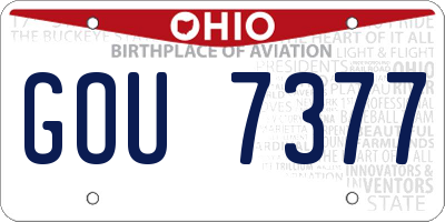 OH license plate GOU7377