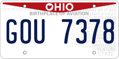OH license plate GOU7378