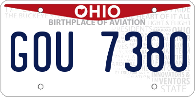 OH license plate GOU7380