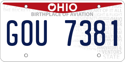 OH license plate GOU7381