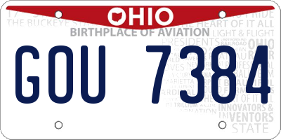 OH license plate GOU7384