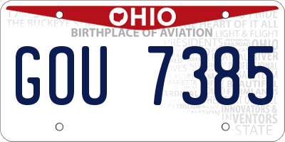 OH license plate GOU7385