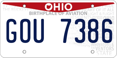 OH license plate GOU7386