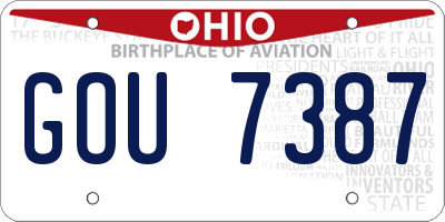 OH license plate GOU7387