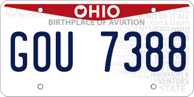 OH license plate GOU7388