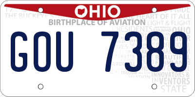 OH license plate GOU7389