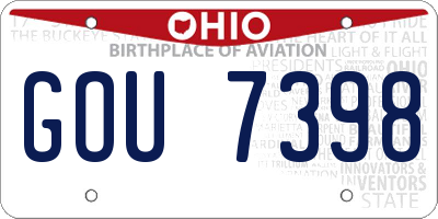 OH license plate GOU7398