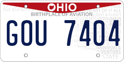 OH license plate GOU7404