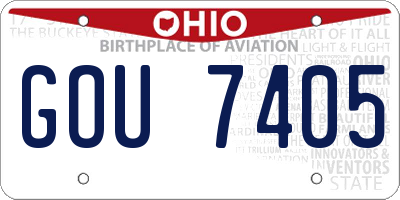 OH license plate GOU7405