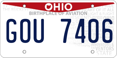 OH license plate GOU7406