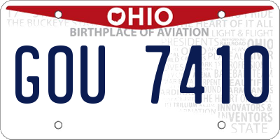 OH license plate GOU7410