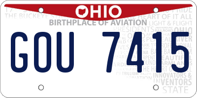 OH license plate GOU7415