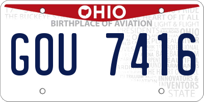 OH license plate GOU7416